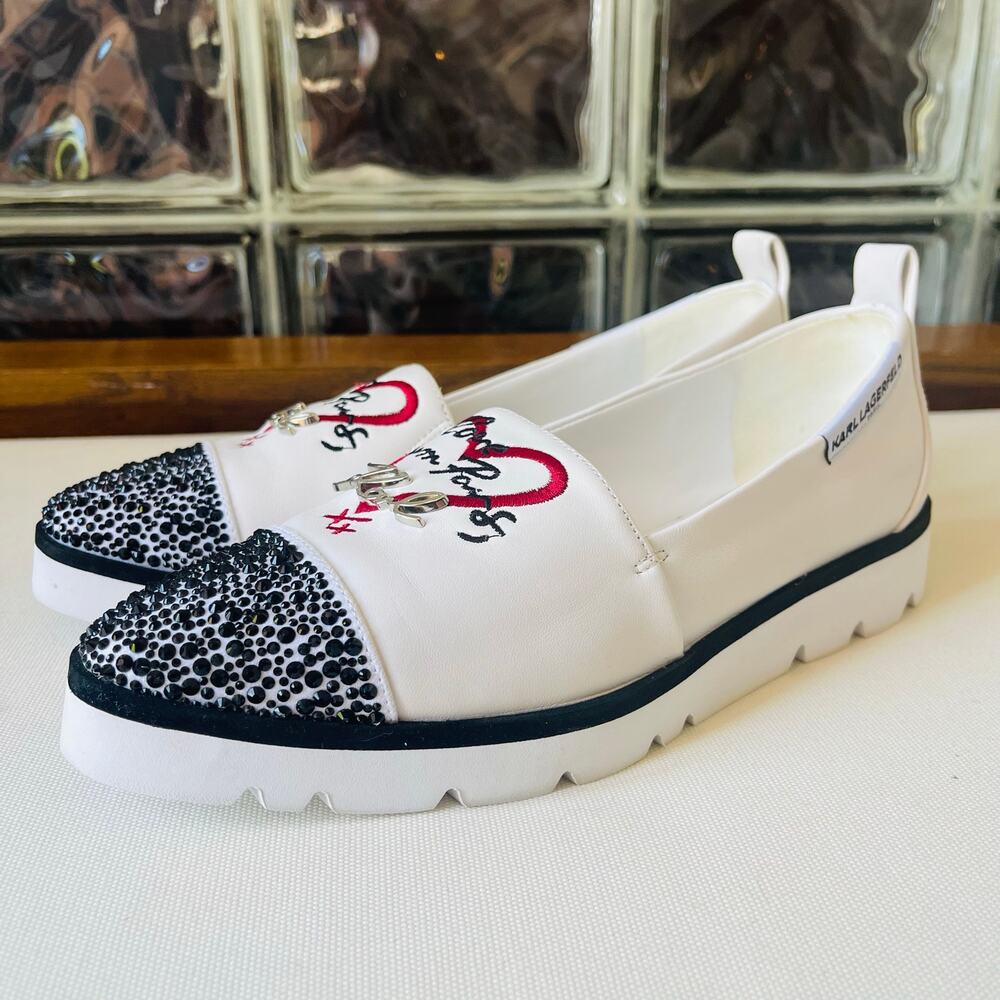 Karl Lagerfeld Carma Love from Paris Slip-On Loafers US 6.5 EU 37